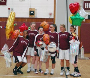 Naugatuck's six seniors, Jessica Webber, Melissa Miller, Alexis Granahan and Julia Longo, celebrated senior night by qualifying for the Class L state tournament.