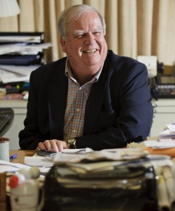 David Prendergast, the longtime CEO of the Naugatuck Economic Development Corporation, sits in his office. Prendergast has announced his retirement. –RA ARCHIVE