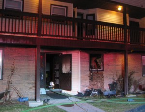 A fire at this condo complex Monday at 833 Rubber Ave. in Naugatuck displaced a family. Nobody was injured. -CONTRIBUTED