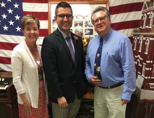 Naugatuck Senior Center Director Harvey Leon Frydman, right, is pictured with Senior Policy Analyst for Aging Christianne Kovel, left, and Executive Director for the state Commission on Women, Children and Seniors Steven Hernandez Sept. 6 at the Naugatuck Senior Center. Frydman was recently named to a state task force to study senior centers. –CONTRIBUTED 