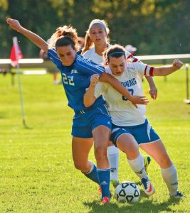Nonnewaug's Allison Green (27), a senior from Naugatuck, was one of three players from Naugatuck who played for the Chiefs, who won the Berkshire League title, this season. -REPUBLICAN-AMERICAN